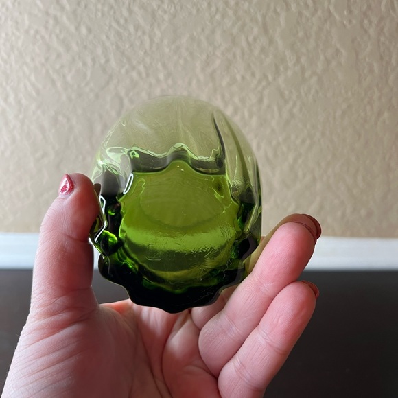 Vintage ‘Crisa’ Libbey Glass Tumbler in Olive Green w Swirls, Water Glass, Whisk - Picture 6 of 8